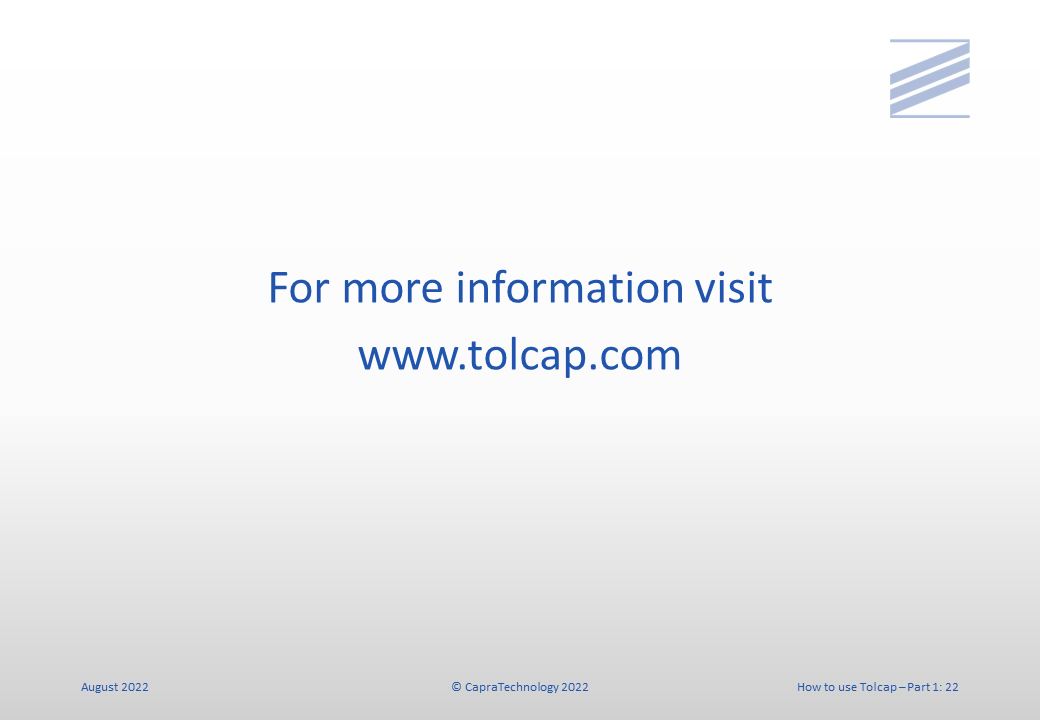 How to Use Tolcap - Part 1 - Getting Started slide 22