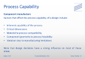 Process Capability - Component Manufacture