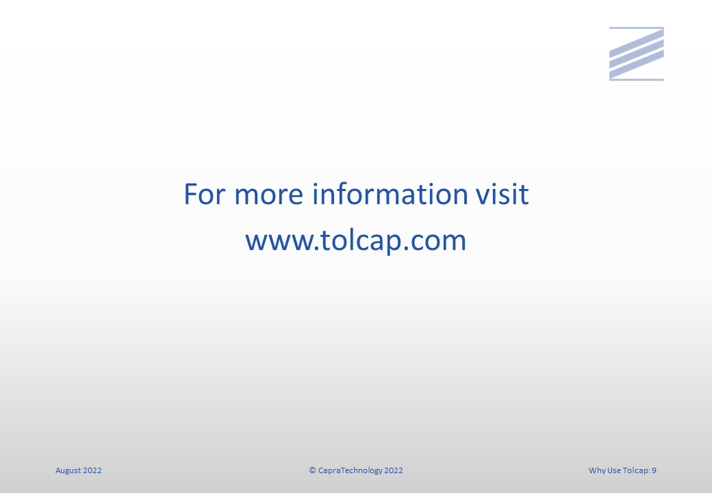 Why Use Tolcap? slide 9