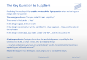 The Key Question to Suppliers
